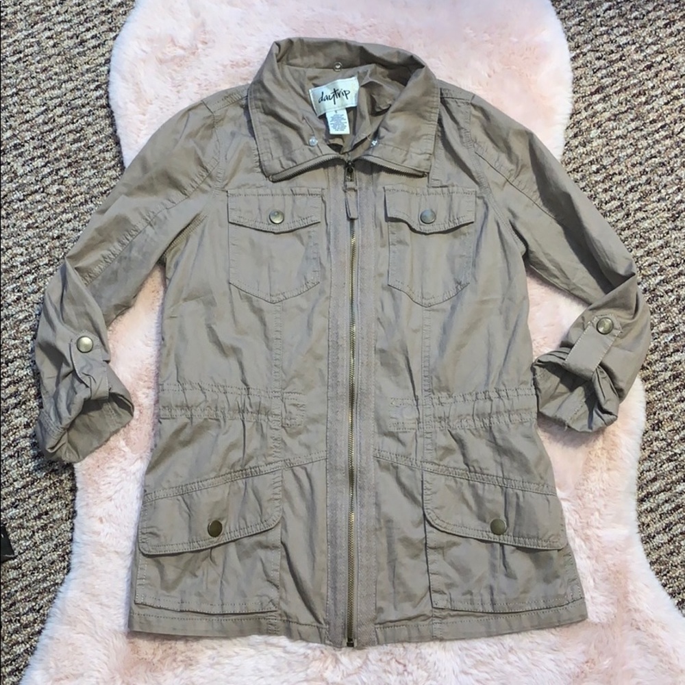 Daytrip Taupe Utility Jacket/ 🎈5 For $30